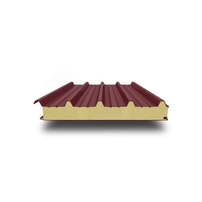 Кровельная сэндвич-панель с минеральной ватой, 1200х100 мм, 0.5/0.5, Текстурированный полиэстер